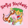 Girls Winnie the Pooh Happy and Merry Holiday Friends T Shirt - 2 of 4