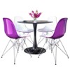 LeisureMod 5-Piece Dining Set 35" Round Dining Table in Black Iron - 4 ABS Plastic Side Chair in Chrome - 3 of 4