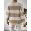 Women's Striped Knit Pullover Sweater Casual Color Block Crewneck Long Sleeve Top - 2 of 4
