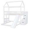 Grungis Twin Over Full Loft Bed with Slide,Modern Bunk Bed with Ladder and Guardrails,Loft and Bunk Bed for Bedroom - 4 of 4