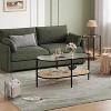 37" Oval 2-Tier Cocktail Tea Center Tables with Storage Shelf - 4 of 4