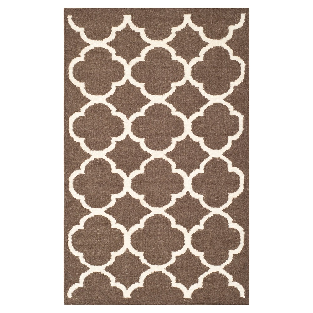 York Dhurrie Accent Rug - Brown/Ivory (2'6inx4') - Safavieh