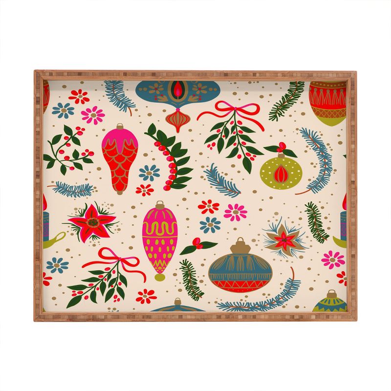 Emanuela Carratoni Christmas Vintage Decorations Rectangular Tray -Deny Designs, 1 of 3
