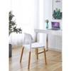 Nordlys Set of 4 Wood and White Polypropylene Dining Chairs Modern Design Style Dining Room - 2 of 4
