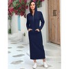 Front Half Zipper Maxi Dress Hoodie Dress Long Sleeve Sweatshirt Hoide Dress Sweat Dress Lounge Dress - 4 of 4