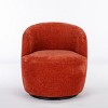 Chenille Swivel Accent Chair Barrel Accent Chair Armchair With Powder Coating Metal Ring-Tanpinhause - 4 of 4