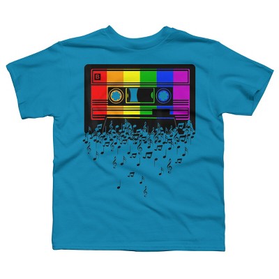 Design By Humans Pride Rainbow Flag Music Note Cassette By Avocato T-Shirt