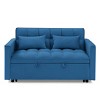 54.33" Modern Convertible Sleeper Sofa Bed with Adjustable Back, Compact Pull-Out Velvet Loveseat for Small Apartments or Offices–The Pop Home - 4 of 4