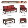 EAGLE PEAK Natural Cedar Wood Conversation Set, Outdoor Patio Furniture with 2 Ottomans and Coffee Table - 2 of 4