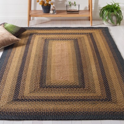 Handmade Gold and Sage Braided Cotton Area Rug, 4' x 6'