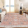 Washable Area Rug, Green Oriental Vintage Faux Wool Carpet, Non-Slip Stain-Resistant Soft Accent Rug for Living Room Bedroom Dining Room - 2 of 4