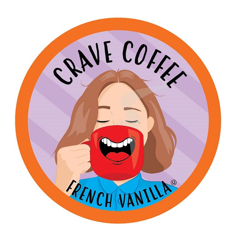 Crave Beverages French Vanilla Flavored Coffee Pods,for Keurig Brewers, 40 Count, 1 of 6