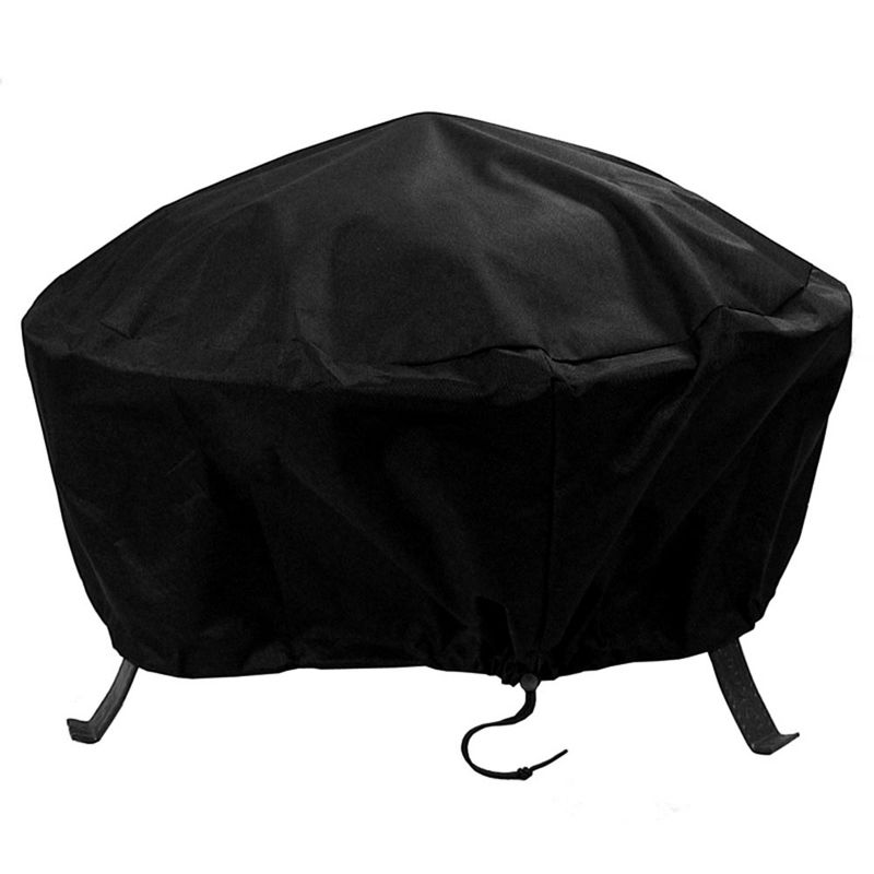 Sunnydaze Outdoor Heavy-Duty Weather-Resistant PVC and 300D Polyester Round Fire Pit Cover with Drawstring and Toggle Closure, 1 of 8