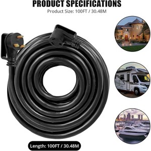 30 Amp 100FT Rv Extension Cord Rated for 110/220V,Tt-30P/Tt-30R with Led,Extension Cord Waterproof Etl STW 10AWG/3C - 1 of 4