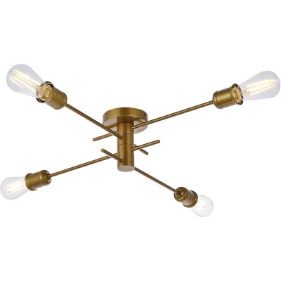 Xavier Adjustable Brass 4-Light Flush Mount Fixture