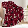 Lomsoe Christmas Decorative Throw Blanket White Snowy Tree and Green Forest Print Decoration, Soft Flannel Winter Blanket for Bed Sofa. - 2 of 4