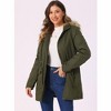 INSPIRE CHIC Women's Winter Coats Windproof Flap Pockets Long Puffer Parka Barn Jackets with Faux Fur Hood - 2 of 4