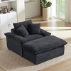 Dolonm 52 in. Dark Gray Modern Single Seat Sofa with Footrest - Wide Lounge Chair, Foam & Spring Cushioned for Living Room, Office - 2 of 4