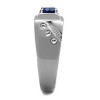 Slickblue Silver Statement Ring for Men, Montana Synthetic Glass Center, Clear Side Stones, Polished Steel, Sizes 8-13 - 4 of 4
