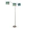 Willow Trio 84" Contemporary Metal Floor Lamp in Brushed Nickel and Turquoise Linen from Grandview Gallery by LumiSource - 3 of 4