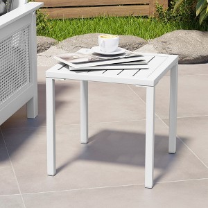Crestlive Products Aluminum Outdoor Side Table Pool Lounge Chair Side Table Weather Resistant Small Square Coffee End Table - 1 of 4