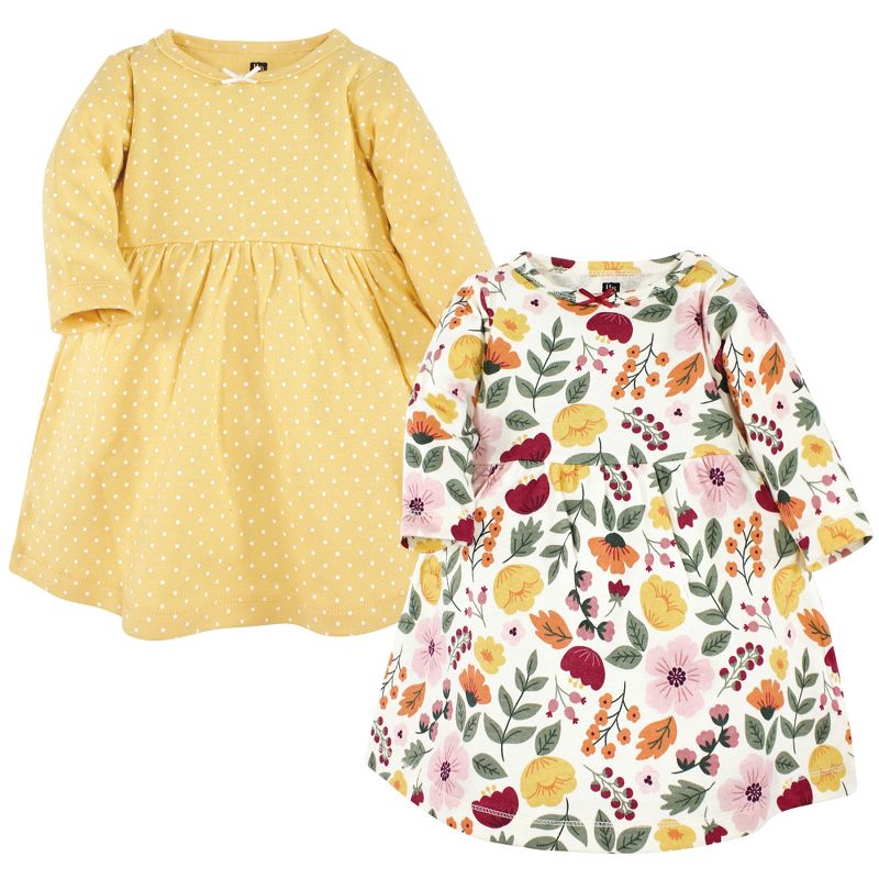 Hudson Baby Girl Cotton Dresses, Fall Botanical, 1 of 5
