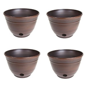 Liberty Garden Banded High Density Resin Hose Holder Pot with Drainage (4 Pack) - 1 of 4