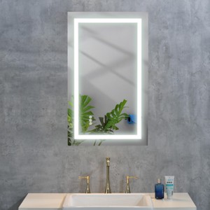 ChicFurnit Bathroom Vanity Mirrors Rectangle Frame Wall Mirror Anti Fog Mirror Decorative Wall Mirrors for Bathroom, White, 32"*1.5"*20" - 1 of 4