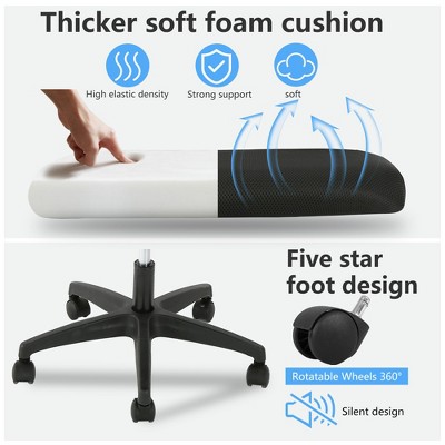 Blue Mesh Swivel Executive Office Chair with Fixed Arms