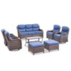 Gymojoy 8 Pieces Outdoor Patio Sofa Ottoman with Swivel Chairs Table - 3 of 4
