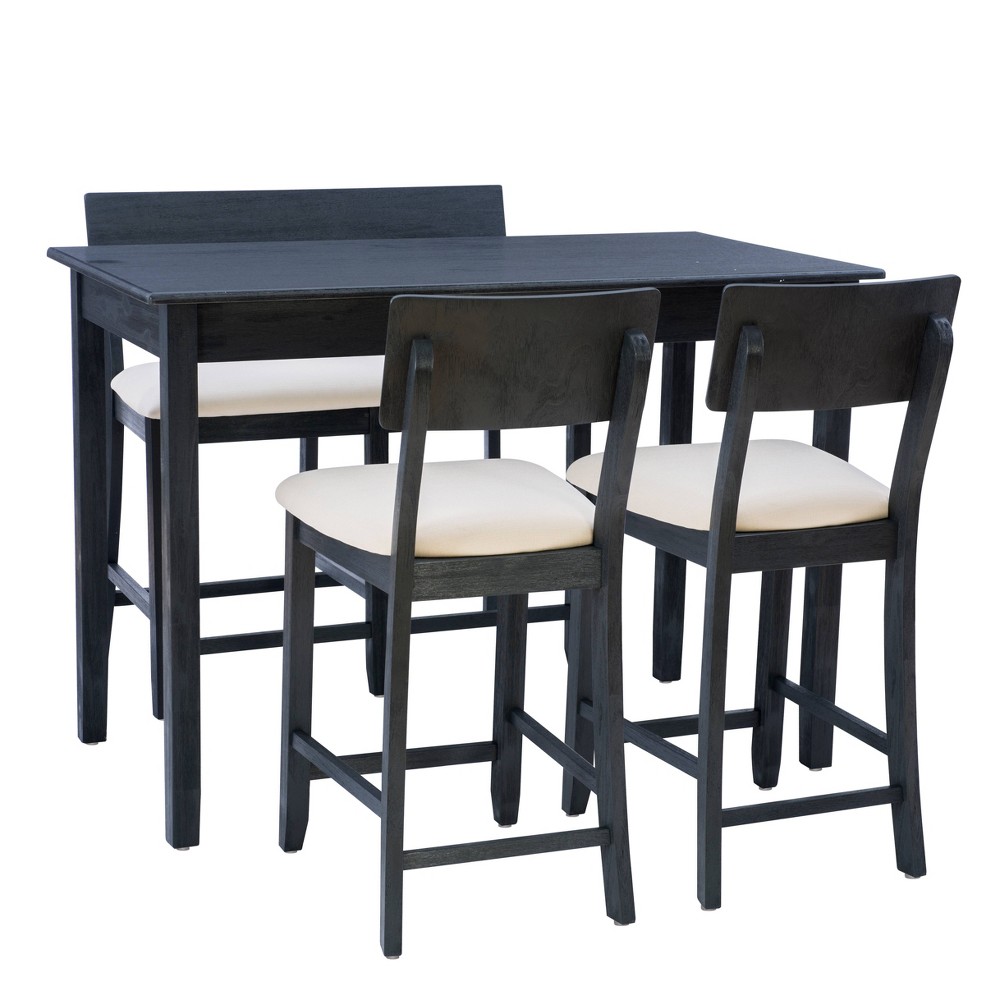 Photos - Dining Table Linon 4pc Jordan Tavern Upholstered Stools and Bench Counter Height Dining Set D 