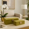 Decorative Jewelry Boxes for Home Decor - Keepsake and Decor Boxes Set - Velvet Home Organizer and Storage Boxes with Lid - Set of 2; 10" & 12" Olive - 3 of 4