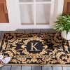 Monogram MON219 Hand Hooked Outdoor Door Mat - Black - 2'6"x4' - Safavieh - 2 of 2