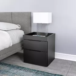 Carter Modern Double Drawer Nightstand - Eco Dream
