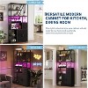 Bar Cabinet with Storage,Glass Holder & LED Lights, Sideboard Cabinet Home Bar for Living Room, Microwave Stand Bakers Rack Cabinets - 4 of 4