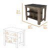Kumasinova Versatile Kitchen Island Cart with Three Storage Shelves,40.5" Kitchen Cart with Ample Legroom,Spacious Island Table for Dining Room - 2 of 4