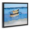 Stupell Industries Row Boat on Blue Coastal Shore Beach Landscape Floating Frame Canvas Art, Black, 21" x 17" - 2 of 4