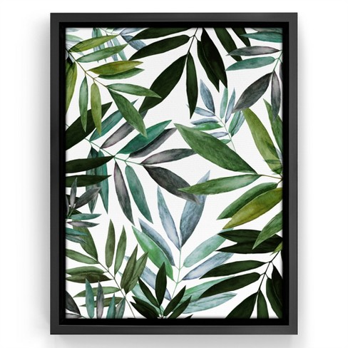 Americanflat - 16x24 Floating Canvas Black - Green by Louise Robinson