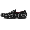 Santimon Men's Velvet Rhinestone Studded Loafers Slip On Wedding Party Shoes Black - 3 of 4