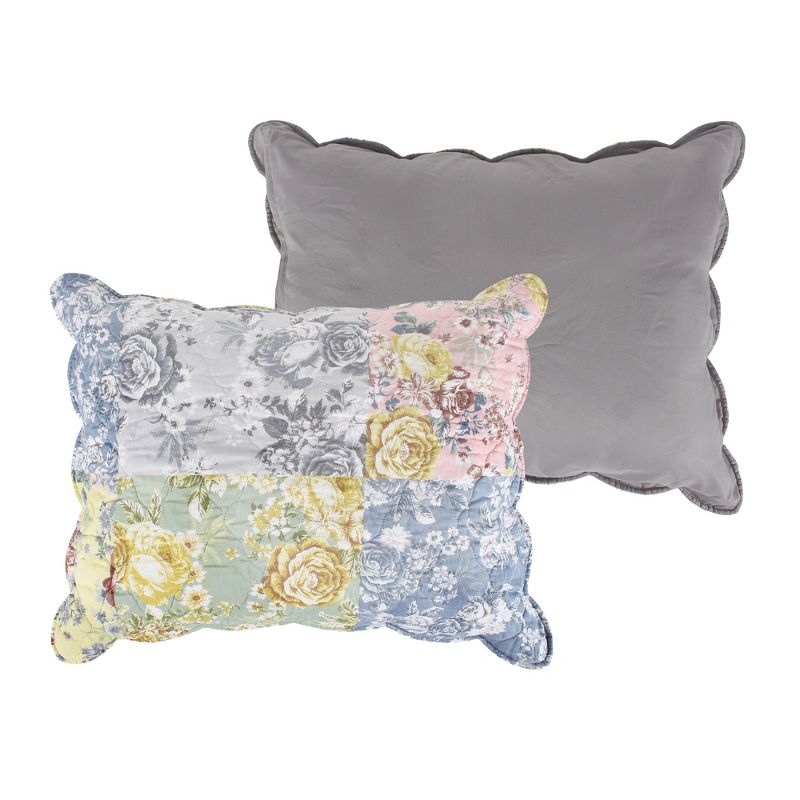Emma Floral Patchwork Quilted Reversible Pillow Sham by Greenland Home Fashions, 1 of 5