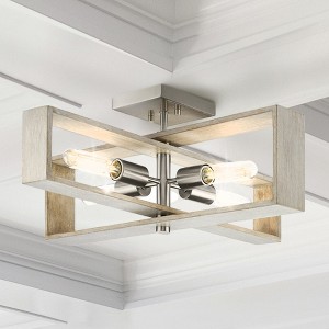 Urban Ambiance Luxury Minimalist Indoor Ceiling Light,  9-1/4''H x 24"W x 24''D,  Brushed Nickel Finish, UHP4916 - 1 of 4