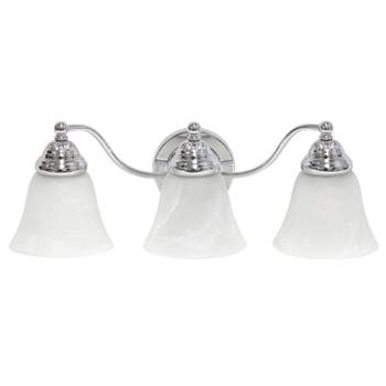 3 Light Curved Metal and Alabaster White Glass Shade Vanity Wall Light Fixture - Lalia Home