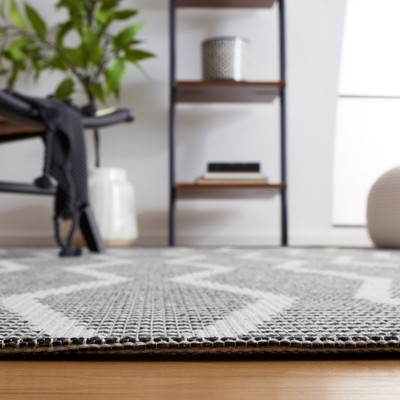 Ivory Elegance 6'4" Square Geometric Flat-Woven Area Rug