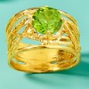 Ross-Simons 1.90 Carat Peridot Textured Openwork Ring in 18kt Gold Over Sterling - 4 of 4