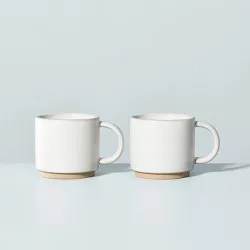 2pk Modern Rim Stoneware Mug Set Cream/Clay - Hearth & Hand™ with Magnolia
