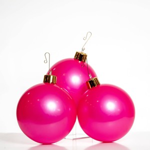 Holiball 3pc 8" Mini Trio Outdoor Decorative Sculpture Pink - 1 of 1