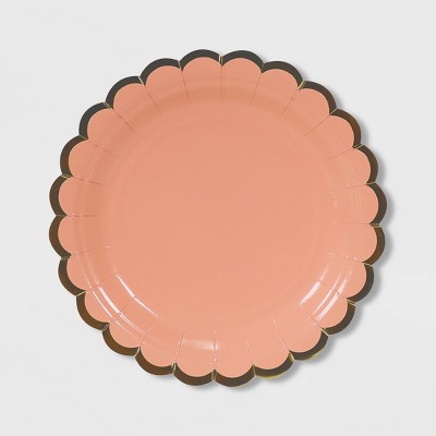peach disposable plates