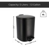 Evideco French Home Goods Metal Waste Basket with Silent Soft Close Lid, Large 5L - 1.3 Gal- - 3 of 4