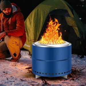 Portable Smokeless Firepit with Stand, Bonfire Wood Burning Fire Pit for Camping & Picnic Outside, Stainless Steel Fire Pit with Carry Bag - 1 of 4