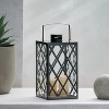Vynxaria 18" Modern Stainless Steel Lantern with Lattice Design - 3 of 4